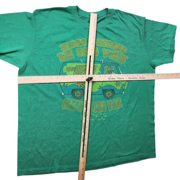 Scooby Doo Mystery Machine T Shirt Large Womens XL Graphic What Happens Van Y2K - Picture 7 of 16